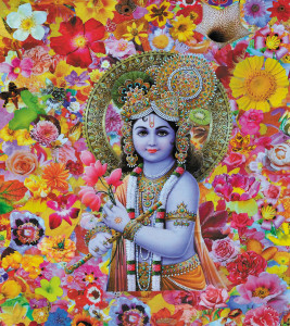 Lord Shri Shree Krishna with flowers_2010_70x50 2