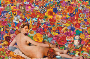 Grande Odalisque_80x120_collage su tela_2012